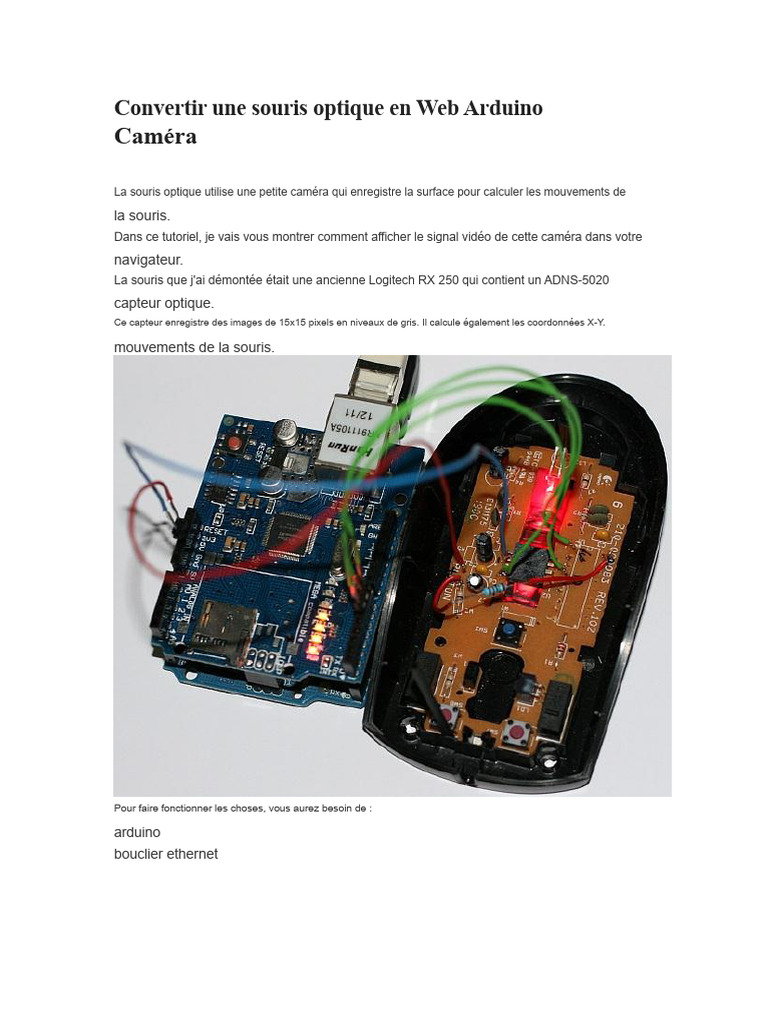 Convertir une souris optique en caméra Arduino | PDF | Internet ...