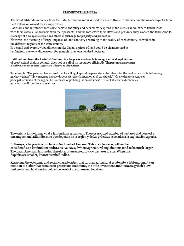 Understanding Latifundia: Definition & Impact | PDF | Economies