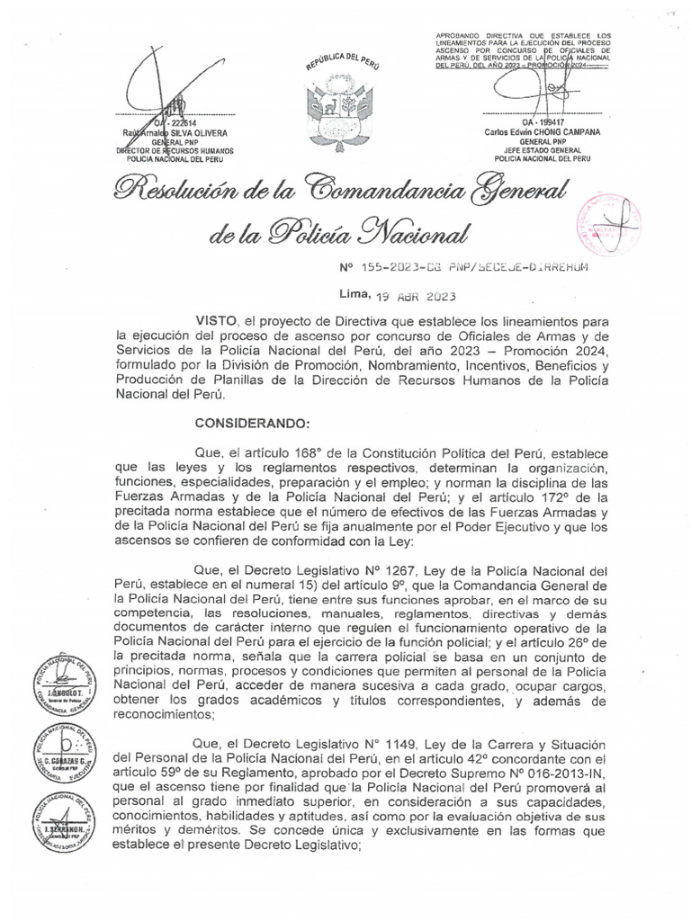 0155 Directive Officials 2023 Promotion 2024 | PDF | Decree | Commander