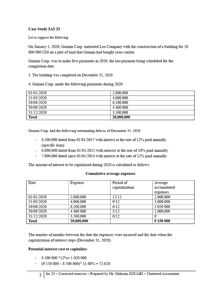 Corrected Exercise IAS 23 | PDF | Interest | Debt