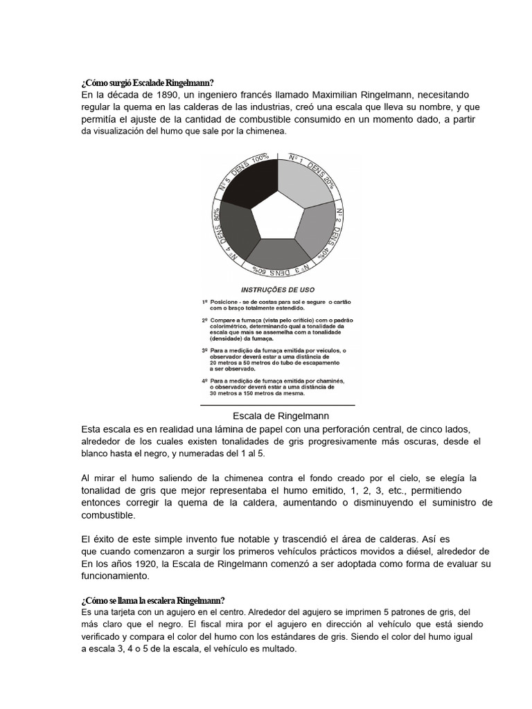Escala de Ringelmann: Evaluación de Humo | PDF | Contaminación | Motores