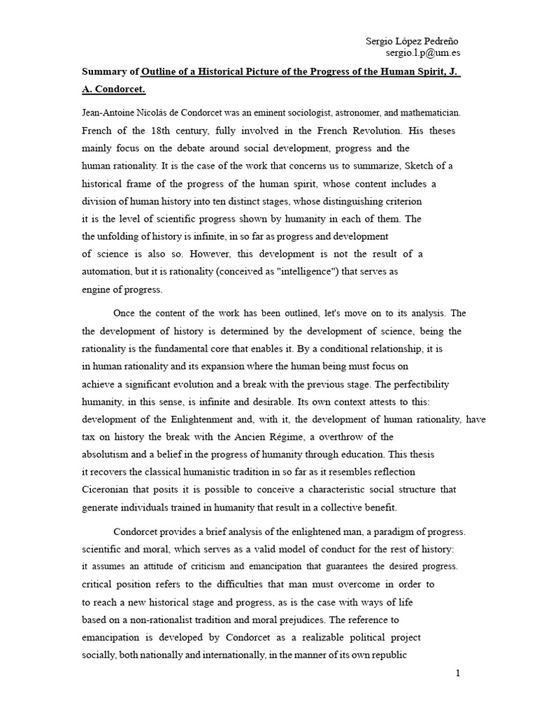 Condorcet's Vision of Human Progress | PDF | Science | Rationality