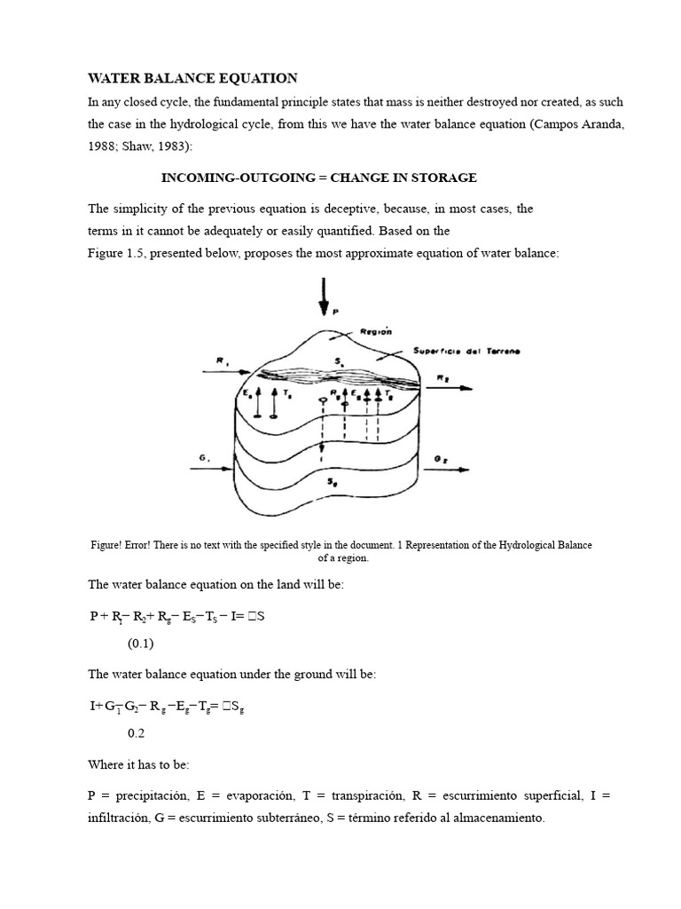 Water Balance Equation | PDF | Drainage Basin | Groundwater
