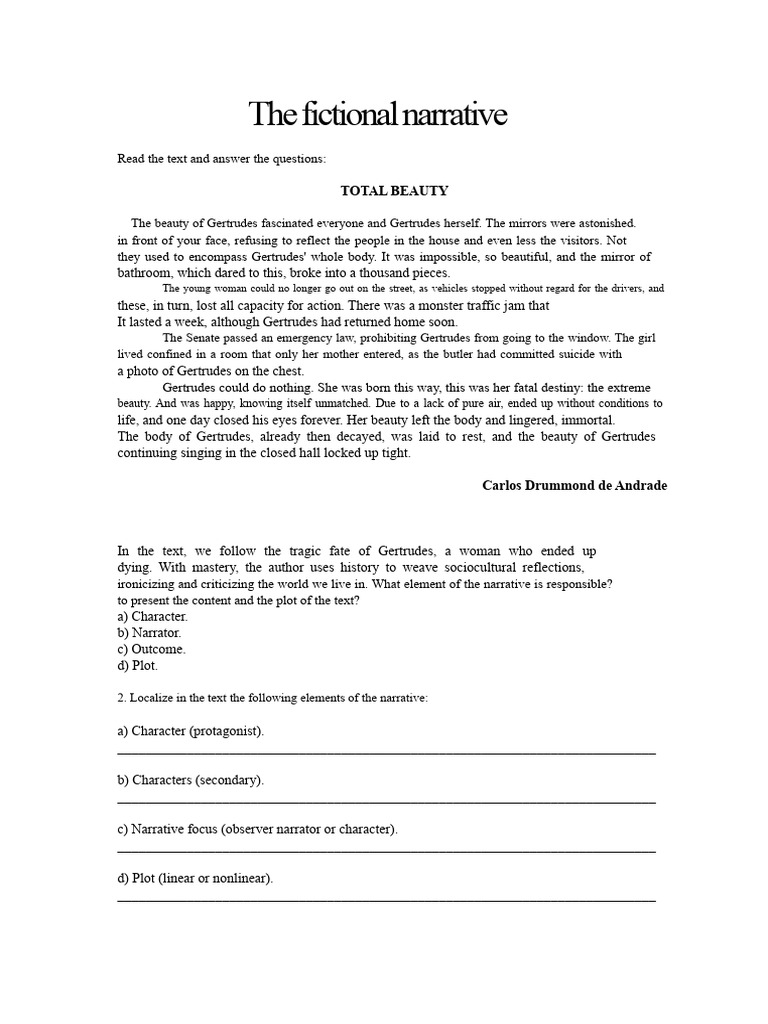 The fictional narrative | PDF | Earth | Water