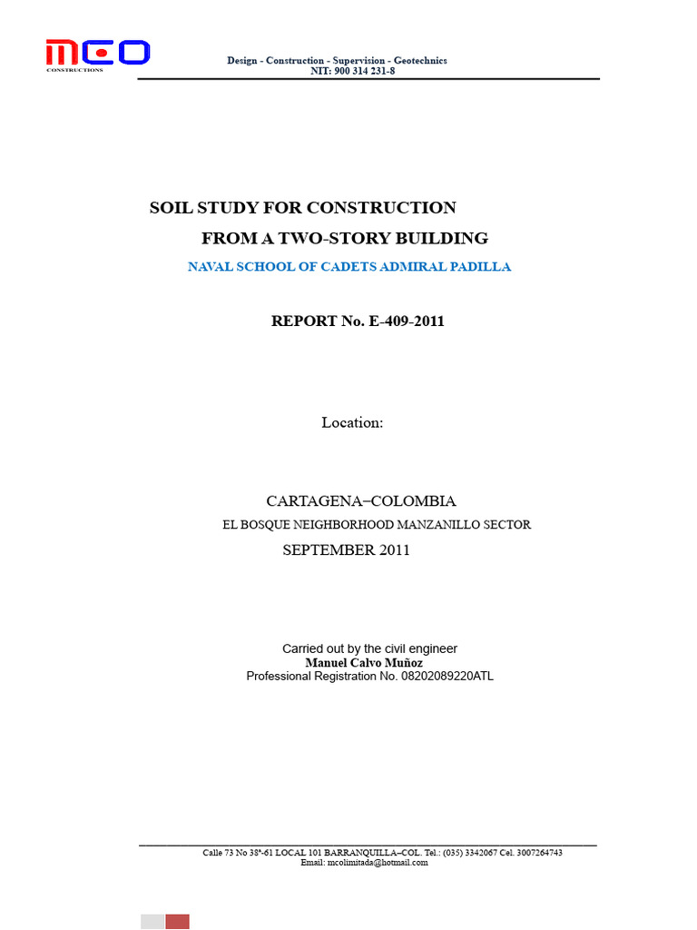 Soil Study for Two-Story Building | PDF | Earthquakes | Geotechnical ...