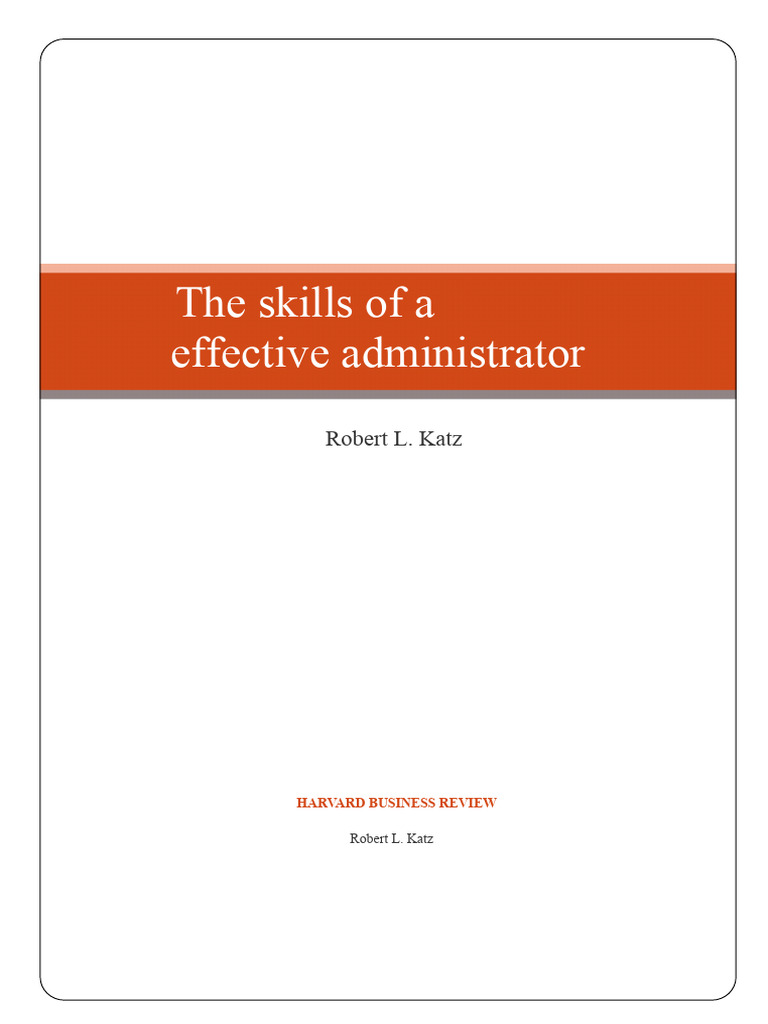 Essential Skills for Effective Administrators | PDF | Skill | Attitude ...