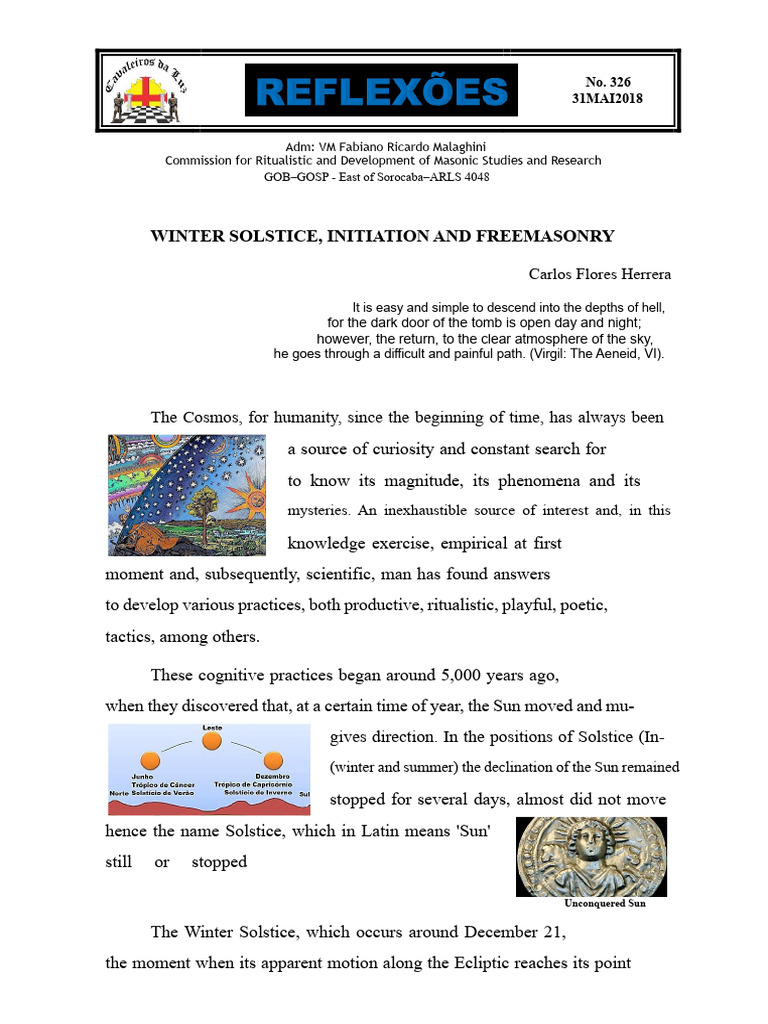 Winter Solstice and Freemasonry Insights | PDF | Freemasonry | Janus