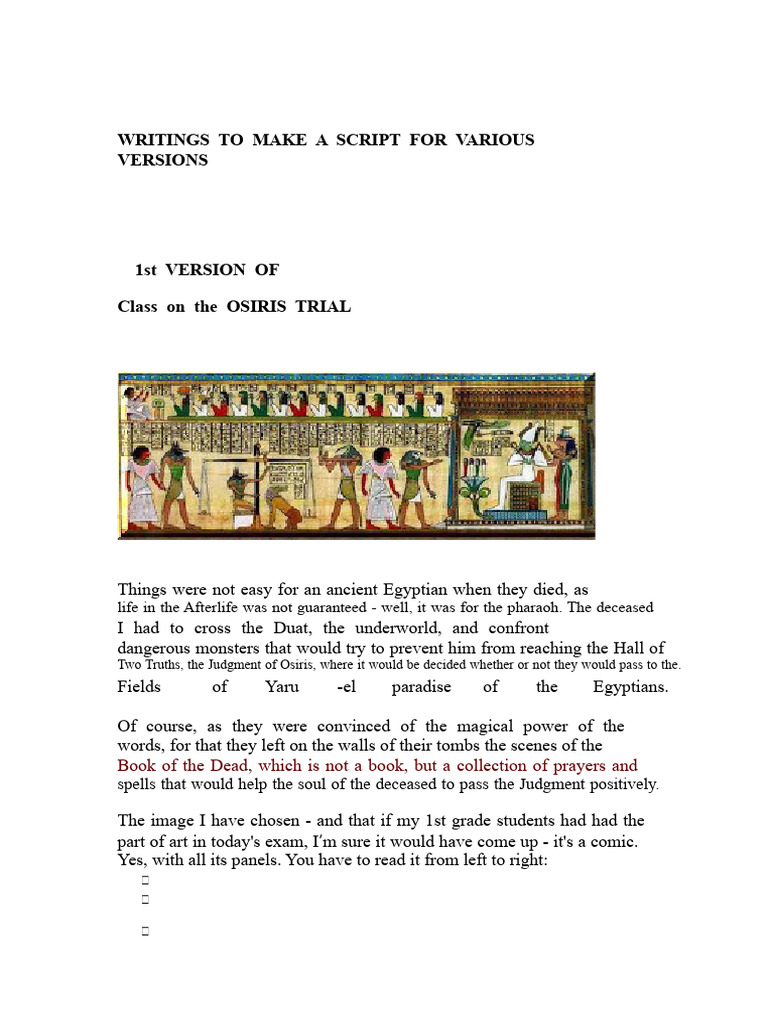 Osiris Trial: Judgment in Ancient Egypt | PDF | Osiris | Ancient Near ...