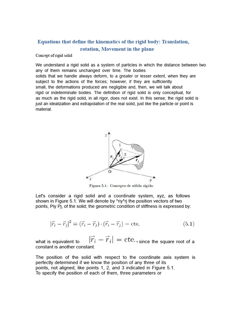 Kinematics of Rigid Bodies Explained | PDF | Rotation | Rotation Around ...