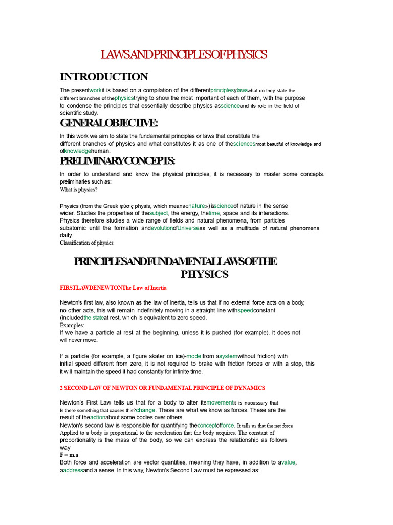 Principles and Laws of Physics Explained | PDF | Magnetic Field ...