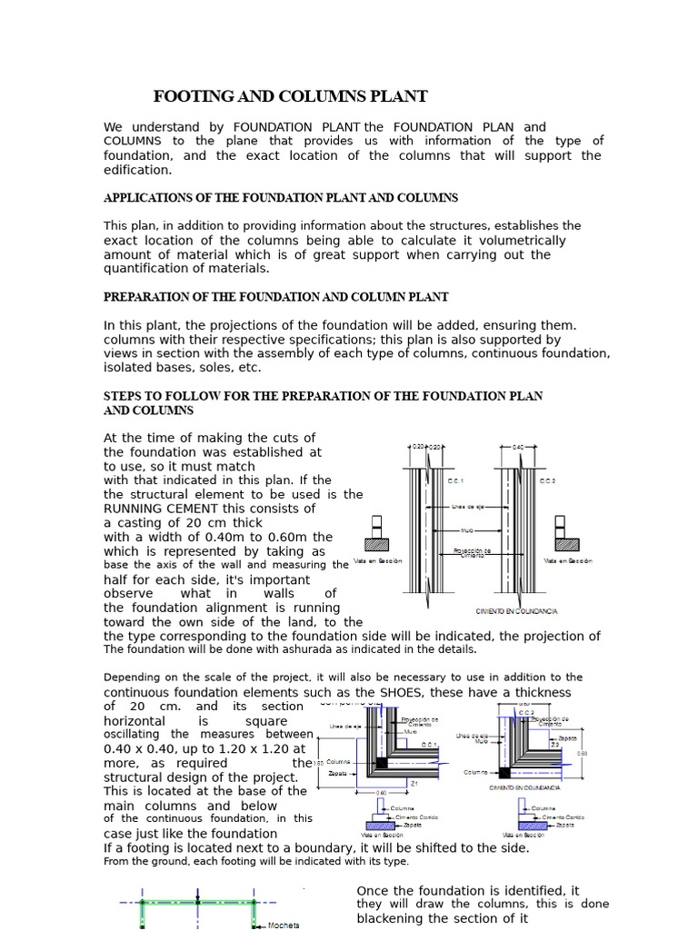 Foundation and Column Plan Guide | PDF | Foundation (Engineering) | Column