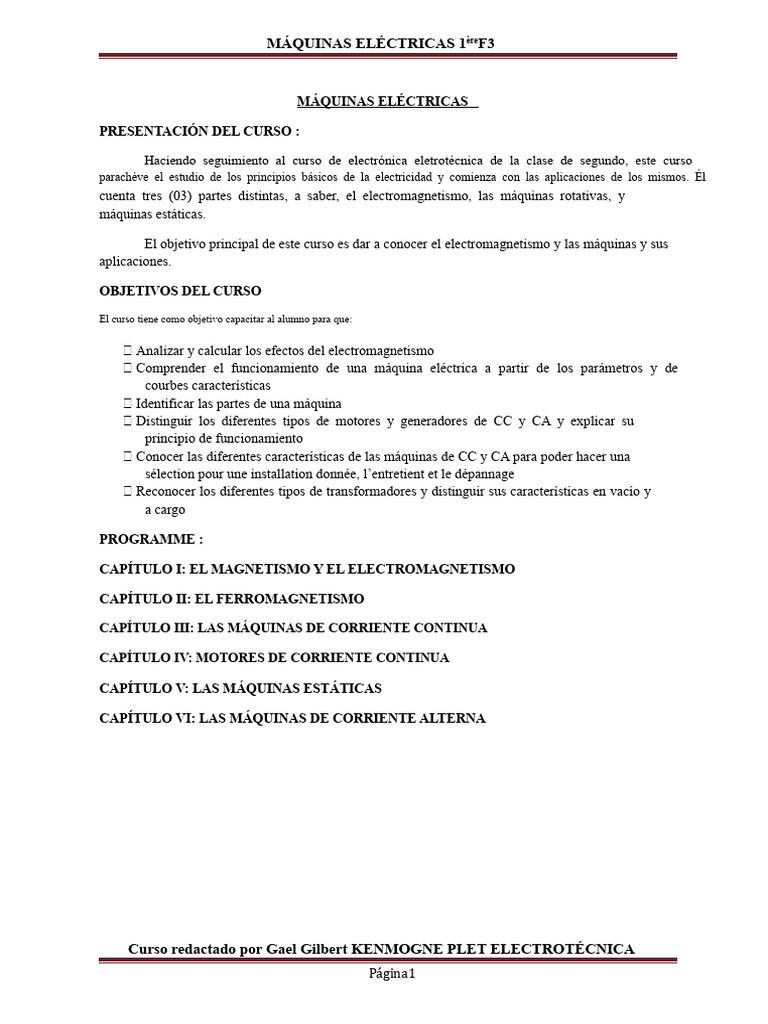Máquina Elect PF3 | PDF | Imán | Inducción electromagnética