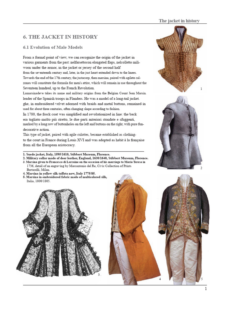 Evolution of the Jacket Through History | PDF | Dress | Fashion