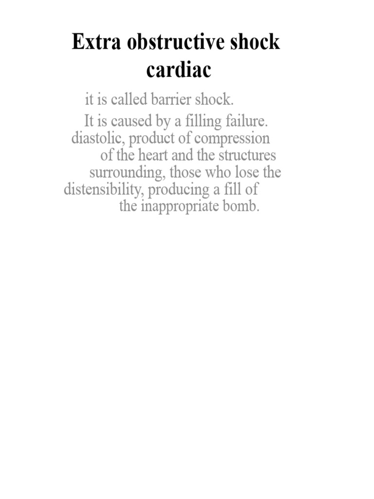 Extra Cardiac Obstructive Shock | PDF