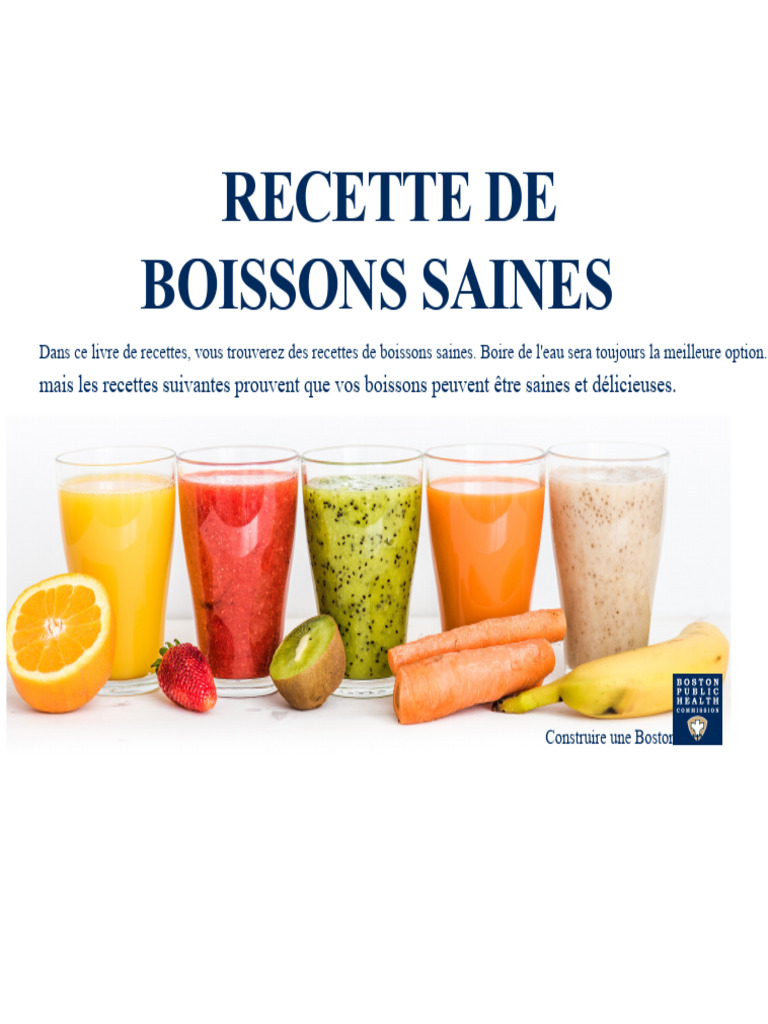 Recettes de boissons saines et savoureuses | PDF | Smoothie | Boisson
