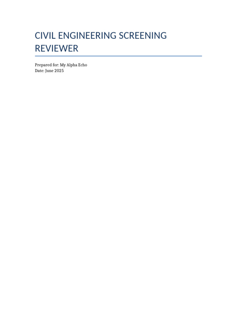 Civil Engineering Screening Review Guide | PDF