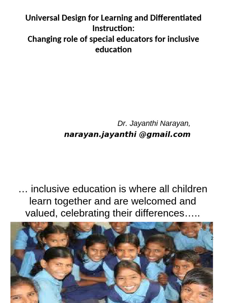 Inclusive Education and UDL Principles | PDF | Learning | Inclusion ...