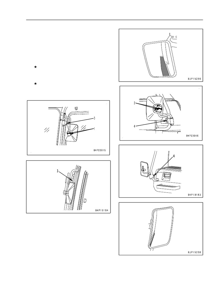 Adjusting Mirrors and Camera on PC200/220-8 | PDF | Computer Monitor ...