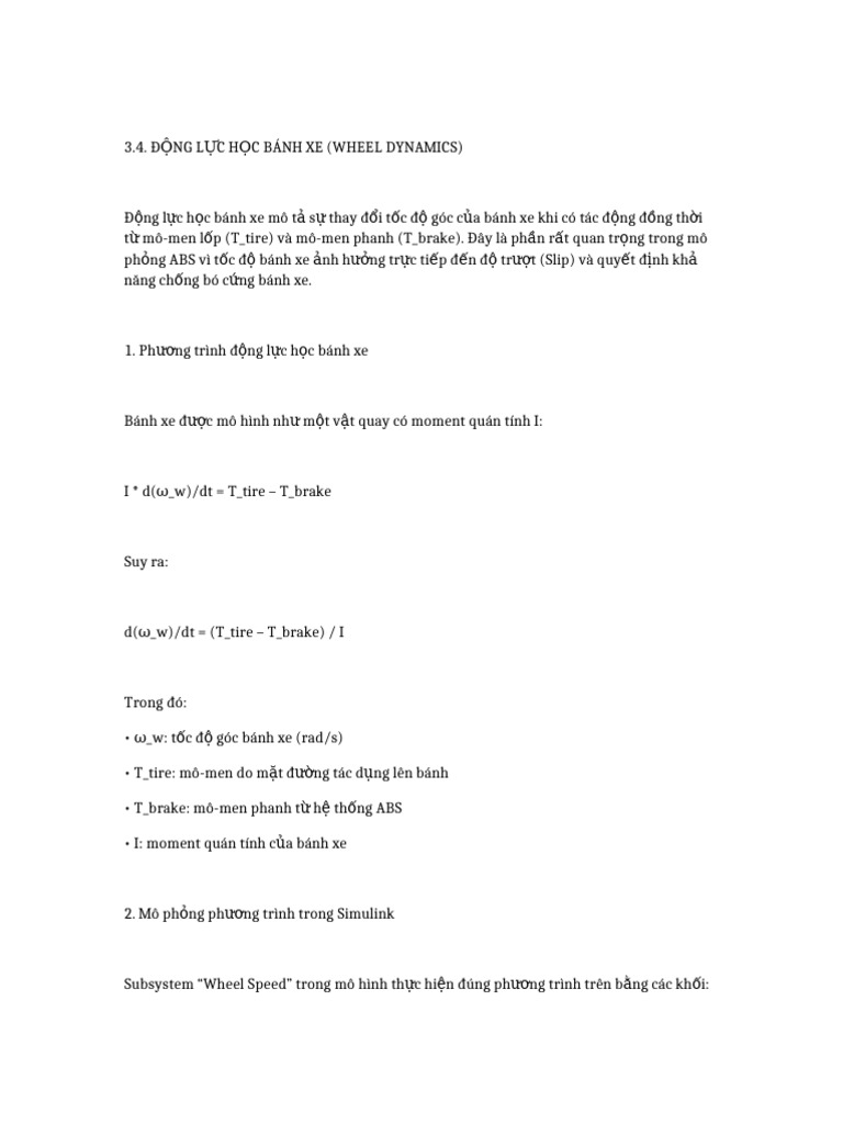 3 4 Wheel Dynamics | PDF