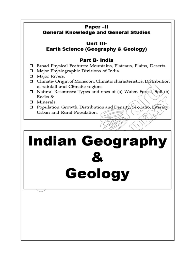 Indian Geography and Earth Science Overview | PDF | Himalayas ...