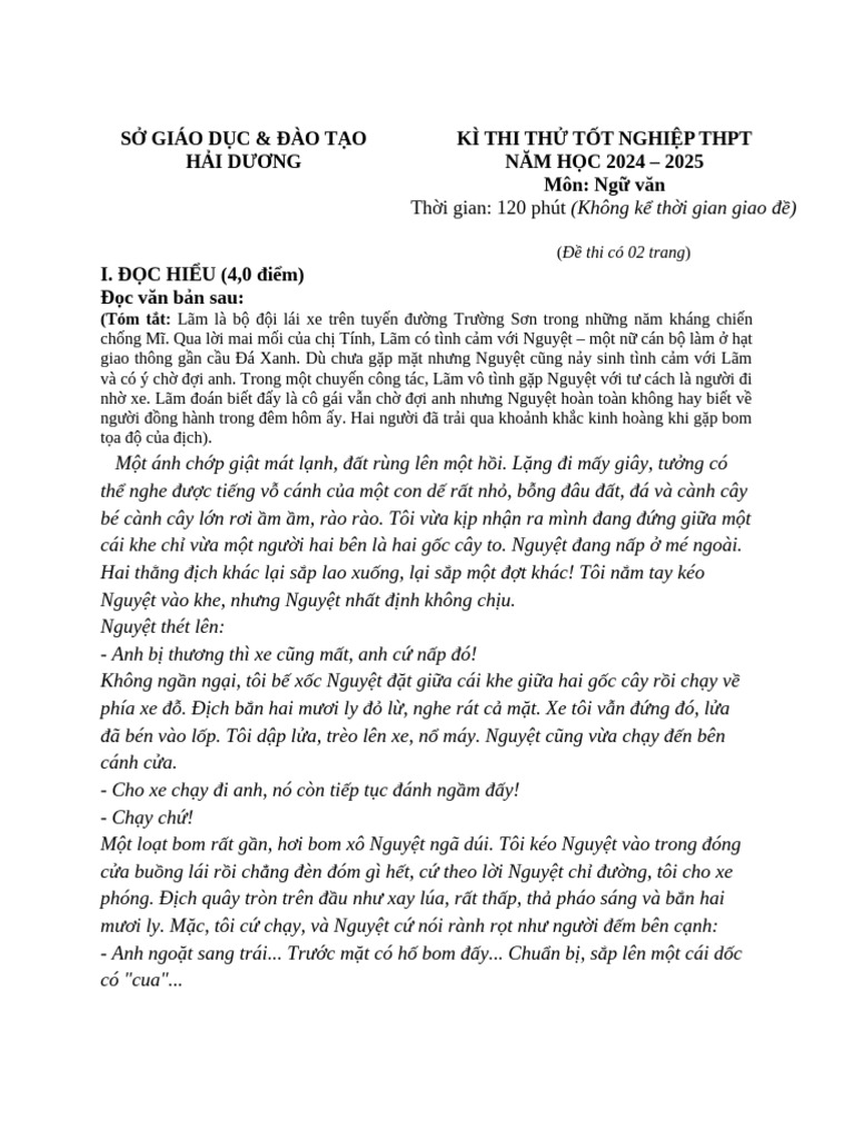 Đề Thi Thử Tn Lần 4 | PDF