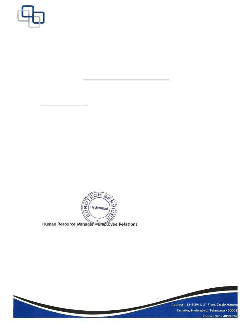 Experience Letter for Mohammed Misbah Uddin | PDF