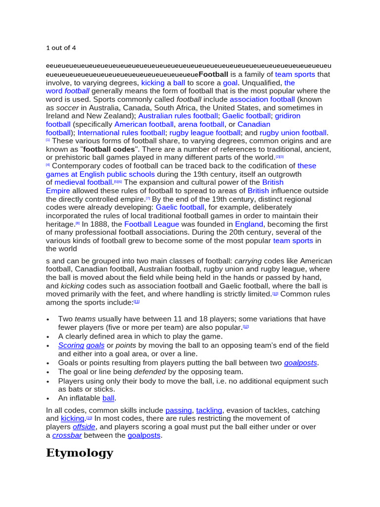 1 out of 4 | PDF | Football Codes | Games Of Physical Skill