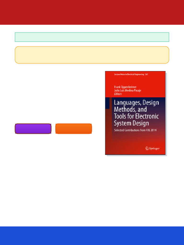 Languages Design Methods and Tools for Electronic System Design ...