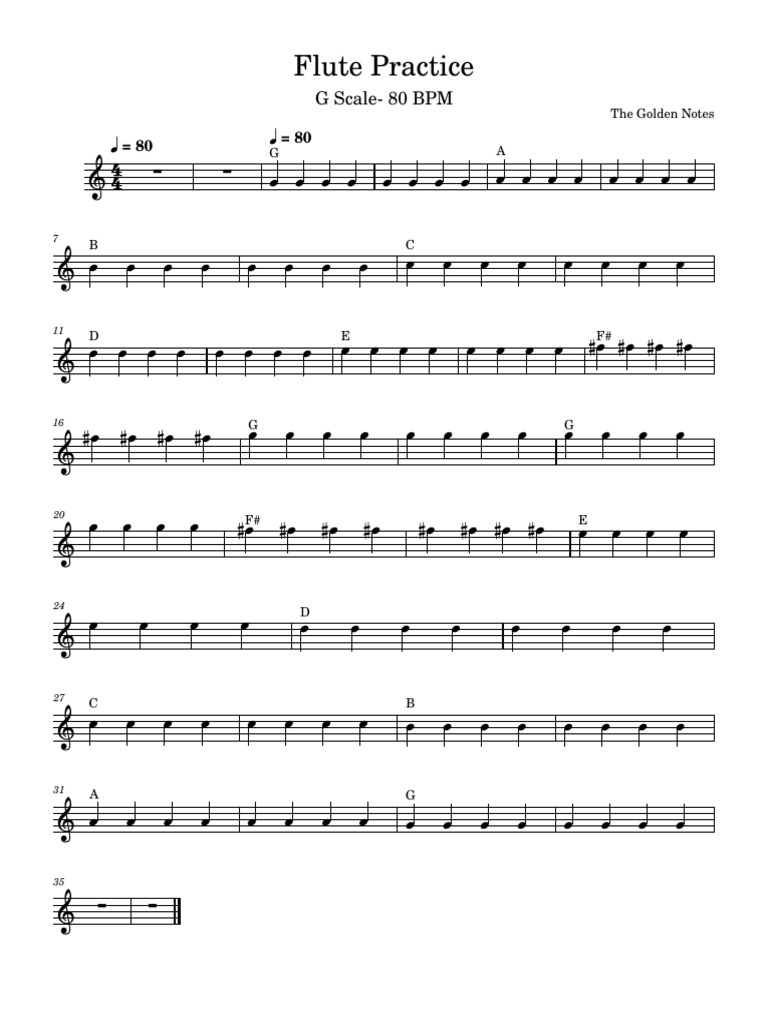 Flute G Scale Practice Guide | PDF