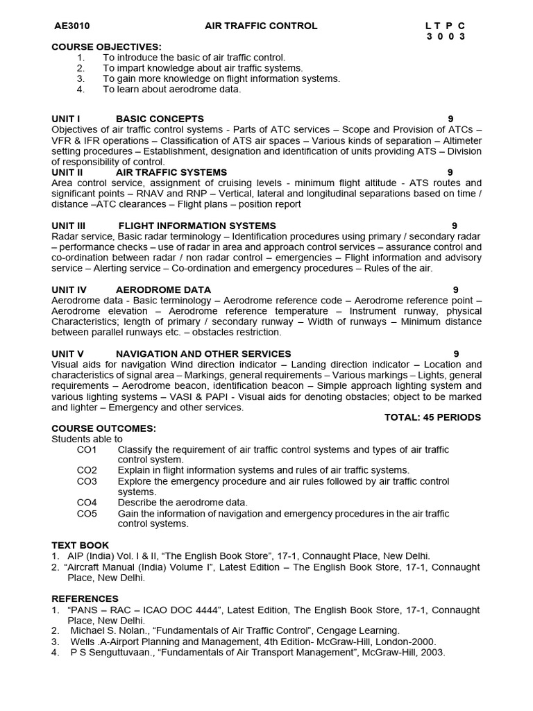 Air Traffic Control Course Overview | PDF | Instrument Flight Rules ...
