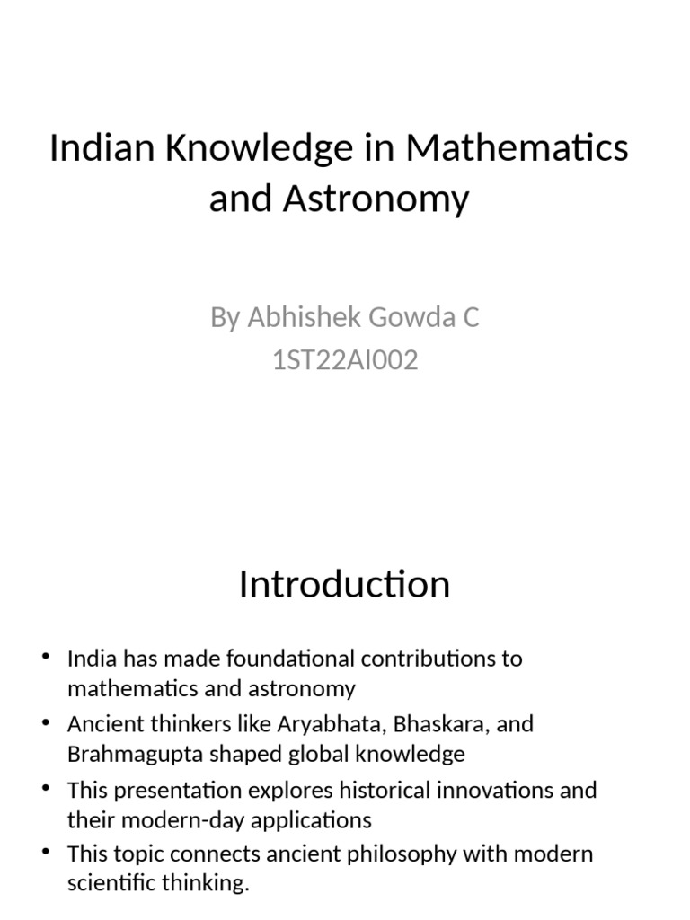 Indian Contributions to Math & Astronomy | PDF | Mathematics | Astronomy