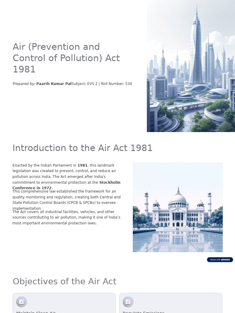 Air Prevention and Control of Pollution Act 1981 | PDF | Air Pollution ...