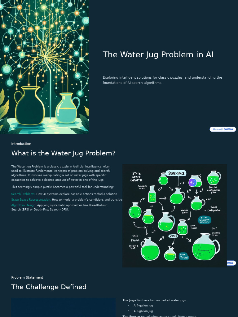 Water Jug Problem in AI Explained | PDF | Artificial Intelligence ...