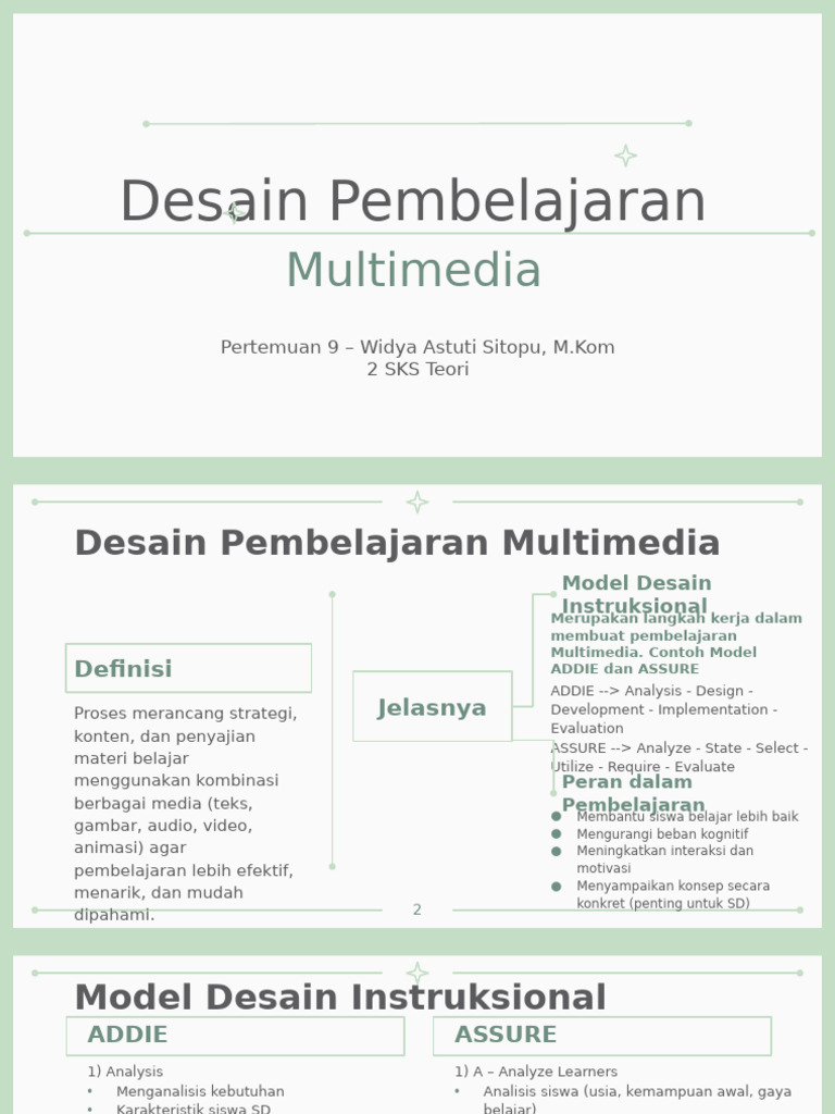 Pertemuan 9 - Desain Pembelajaran Multimedia | PDF