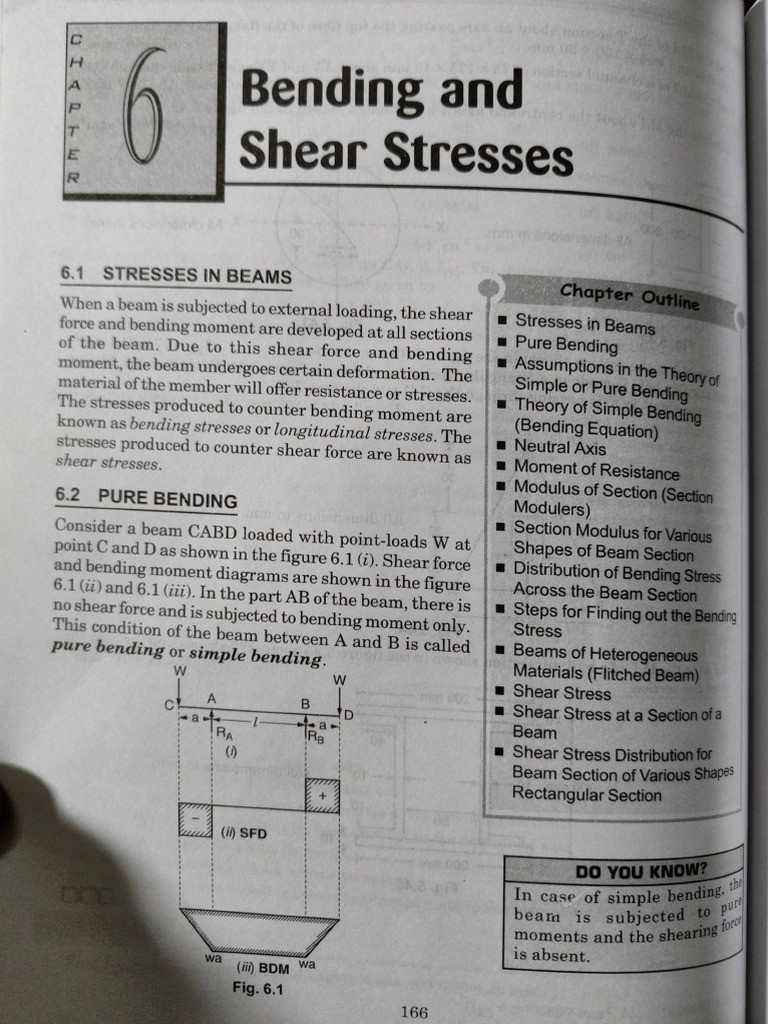 Bending and Shear Stresses in Beams | PDF | Bending | Beam (Structure)