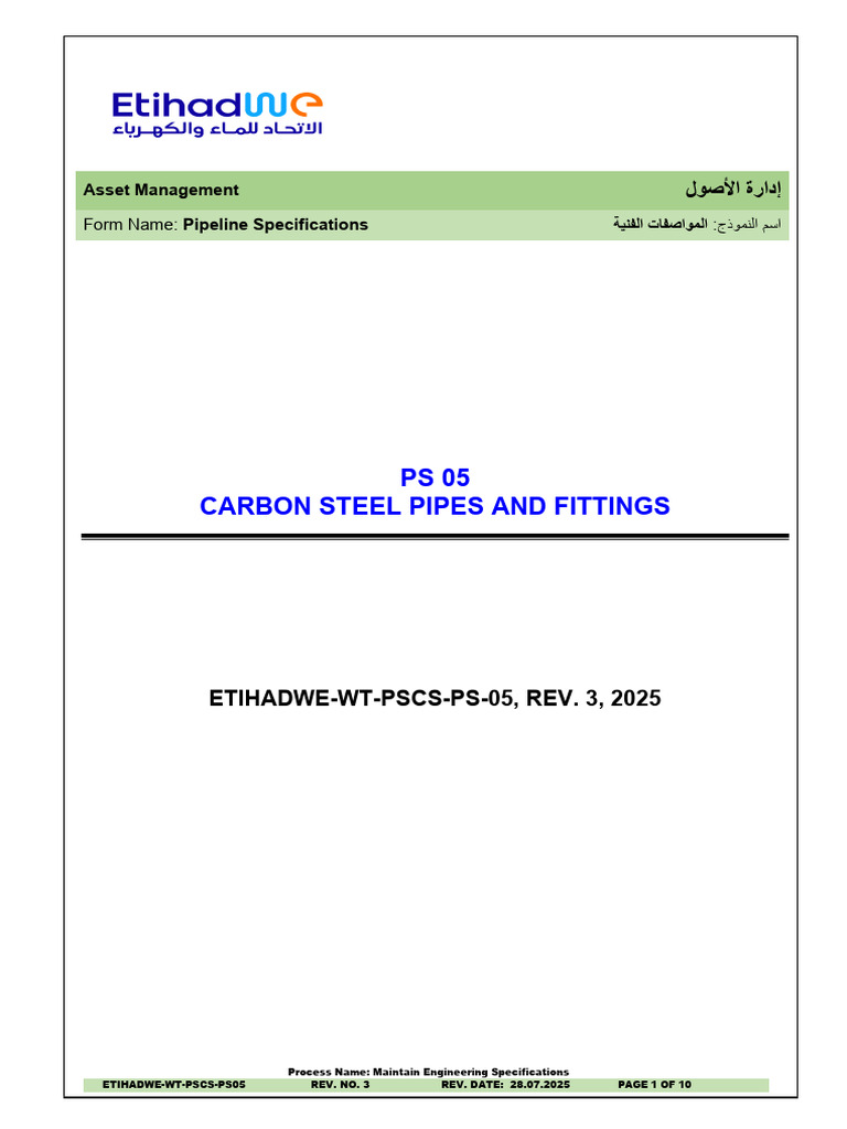 Carbon Steel Pipeline Specifications | PDF | Pipe (Fluid Conveyance ...