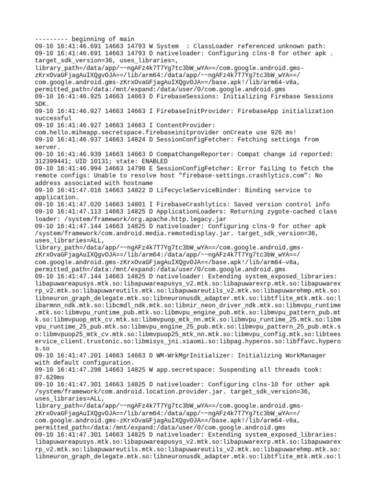 Com - Hello.miheapp - Secretspace Logcat | PDF | Java (Programming ...