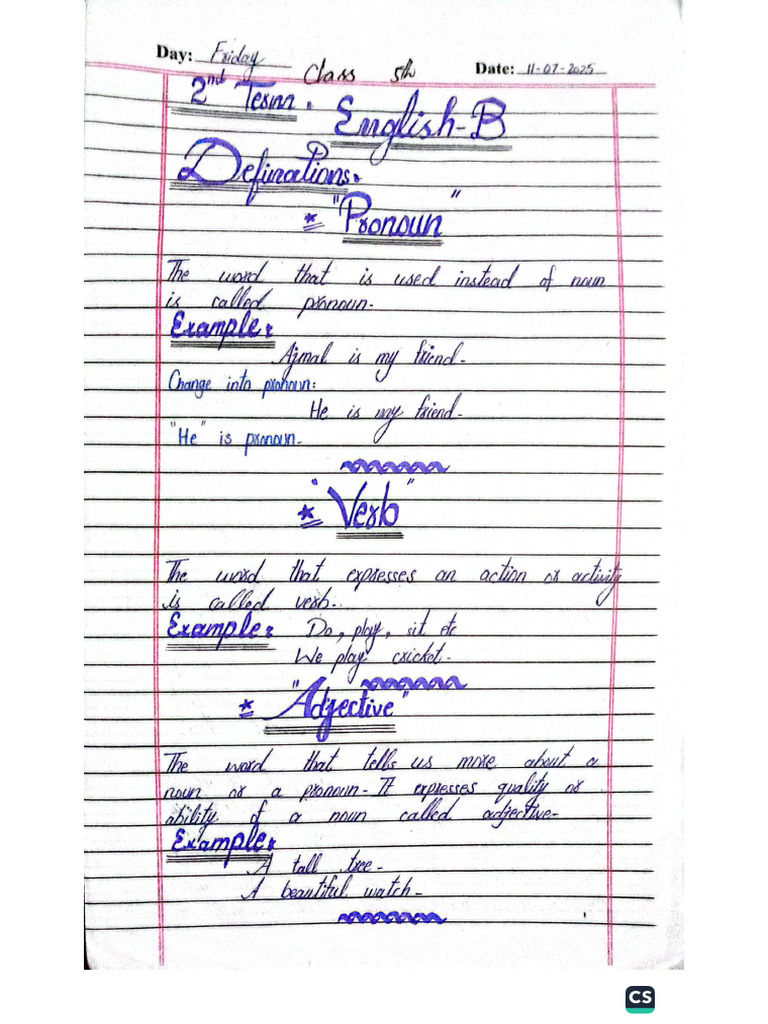 Class 5 English (B) 2nd Term Notes | PDF