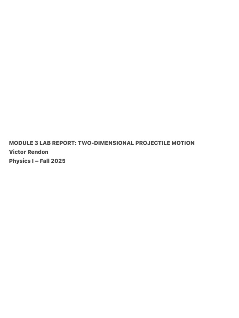 2D Projectile Motion Lab Report | PDF | Trajectory | Projectiles