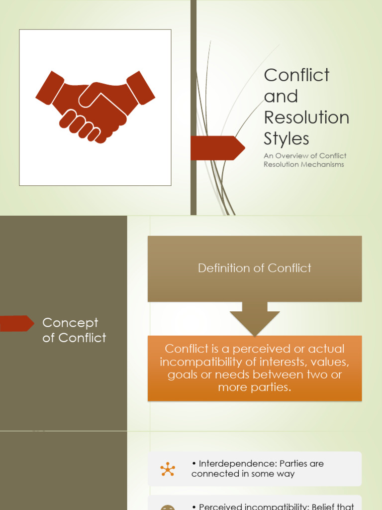 Conflict Resolution Styles Overview | PDF | Mediation | Social Psychology