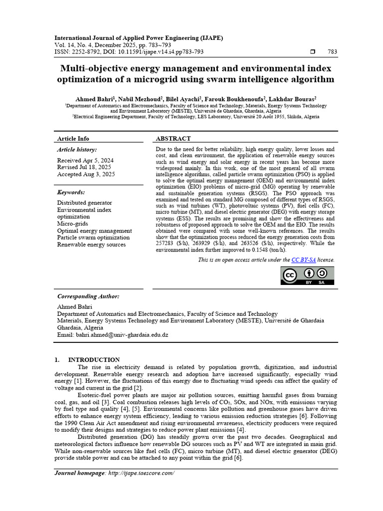 Microgrid Energy Management Optimization | PDF | Air Pollution ...