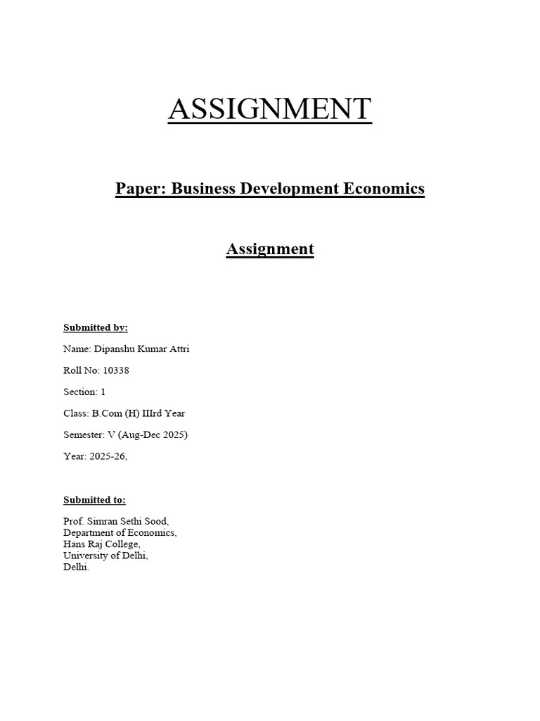 BDE Assignment Intro | PDF