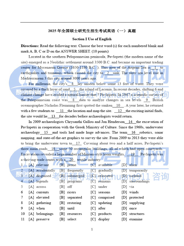 24年考研英语卷子| PDF | Copyright Infringement