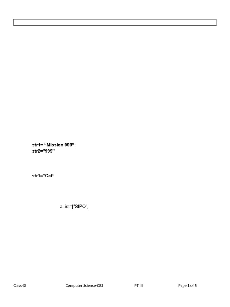Python Programming Questions for Class XI | PDF | Programming Paradigms ...