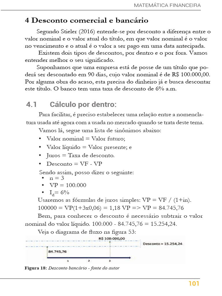Cálculo de Desconto em Matemática Financeira | PDF | Desconto | Juros