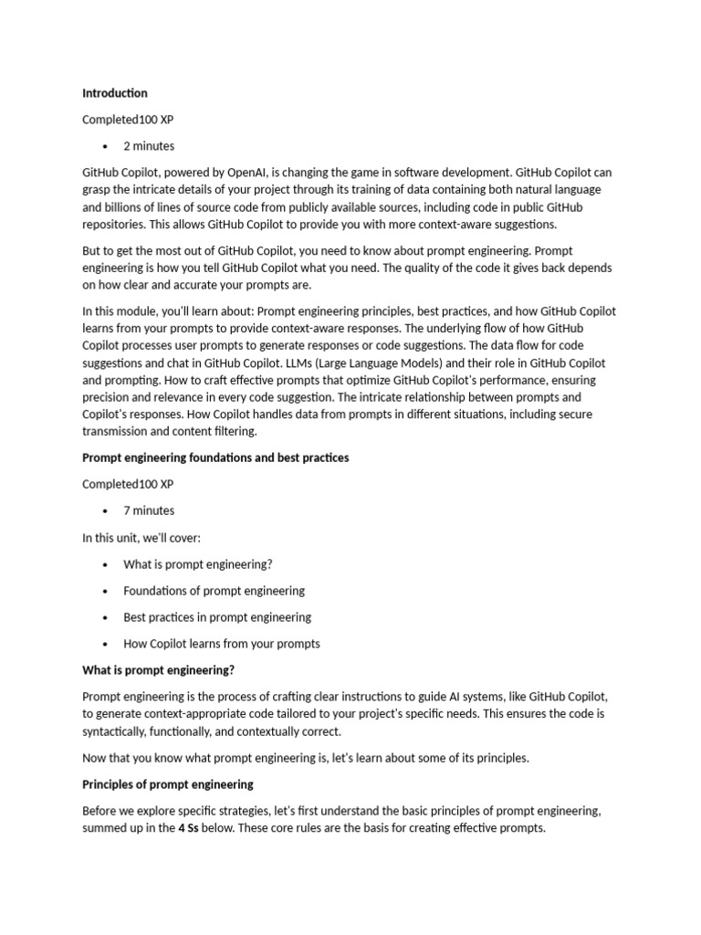 Mastering GitHub Copilot: Prompt Engineering | PDF | Artificial ...