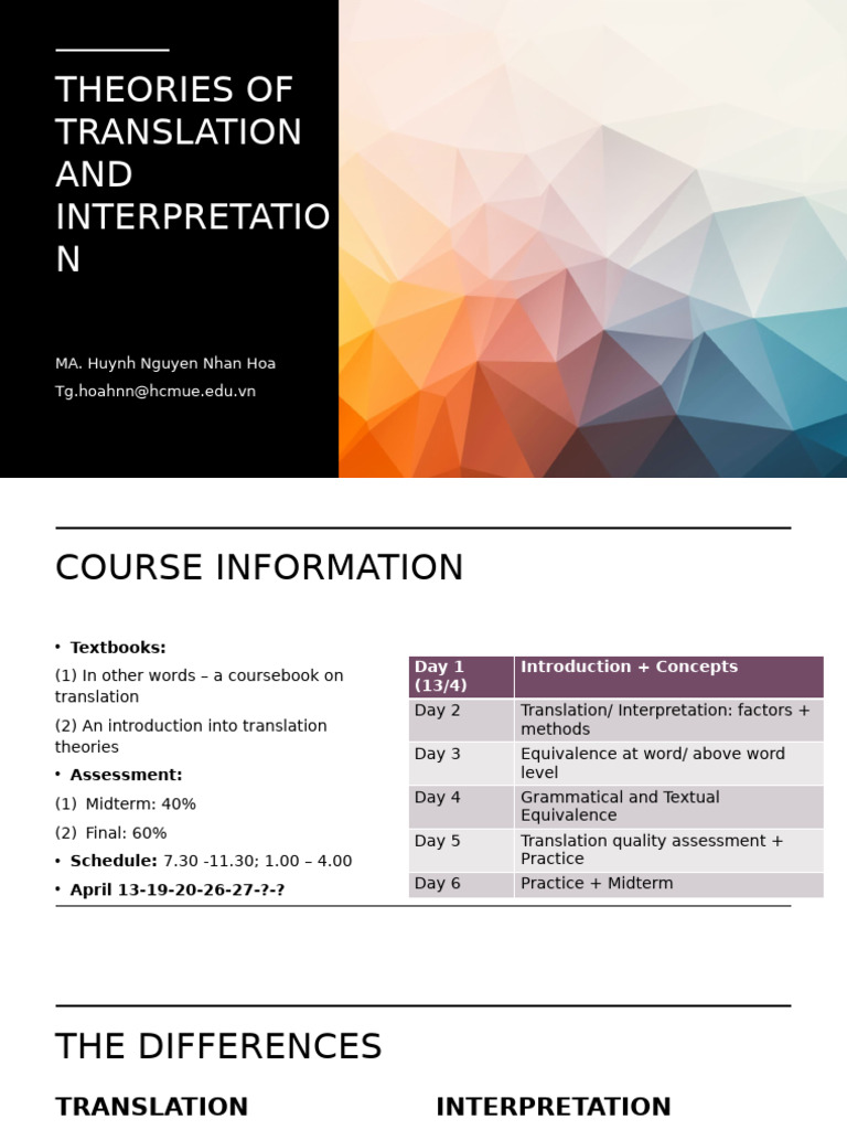 Translation and Interpretation Theories | PDF | Translations | Human ...