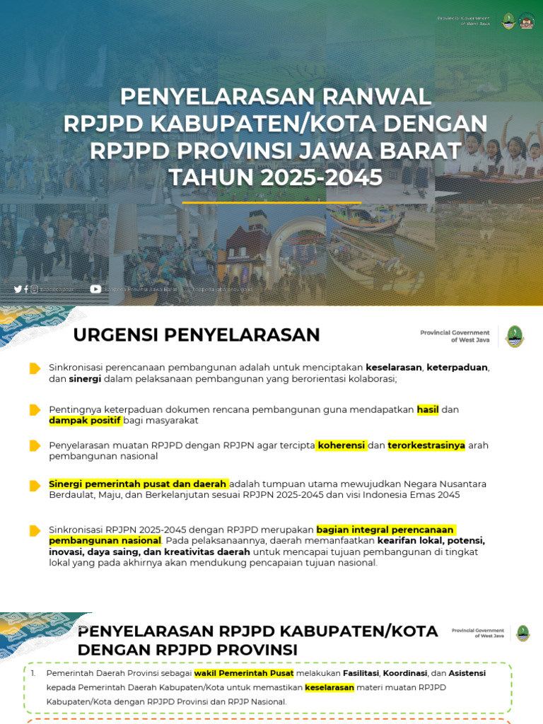 Penyelarasan RPJPD Jawa Barat 2025-2045 | PDF