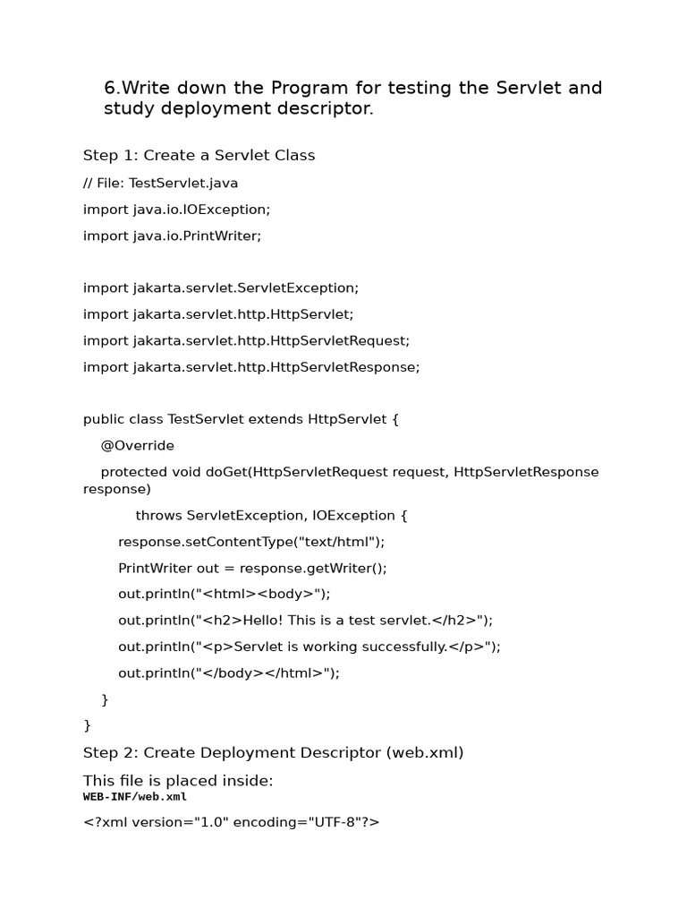 Servlet Testing and State Management Guide | PDF | Computing | Software ...