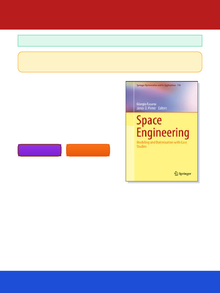 Space Engineering Modeling and Optimization with Case Studies 1st ...